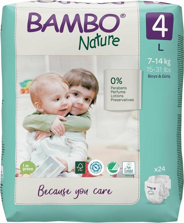 Produktbild Bambo Biowindeln Maxi (Gr. 4, Tragepack, 24 Stück)