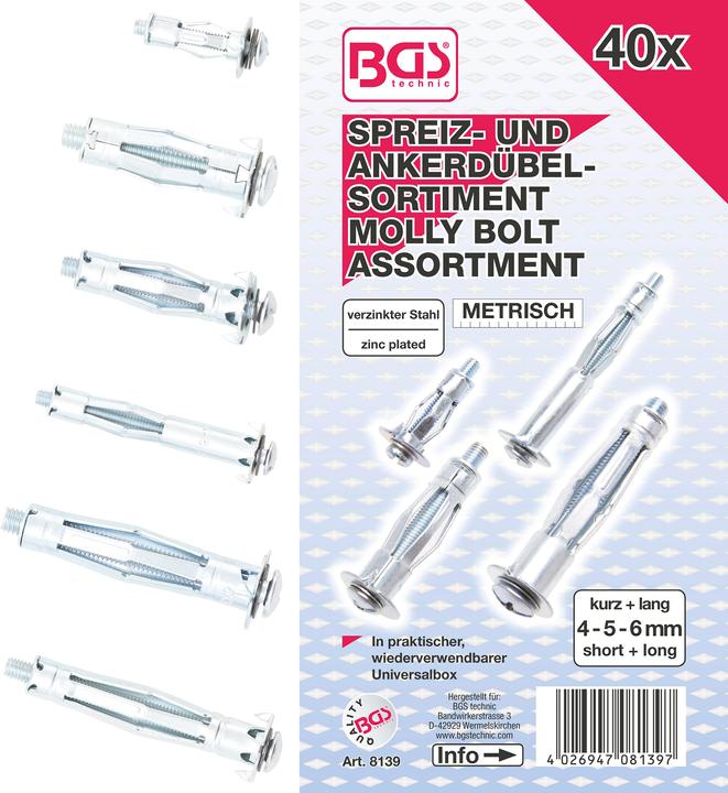 Actual product image BGS Molly Bolt Assortment 40 pcs. (1 pcs.)
