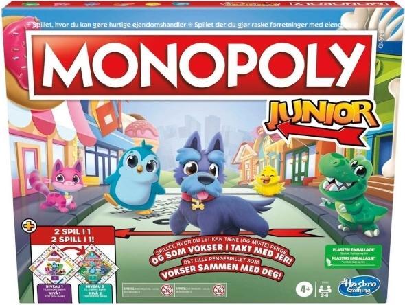 Actual product image Hasbro Monopoly Junior 2 Games in 1 (DK/NO) (Danish, Norwegian)