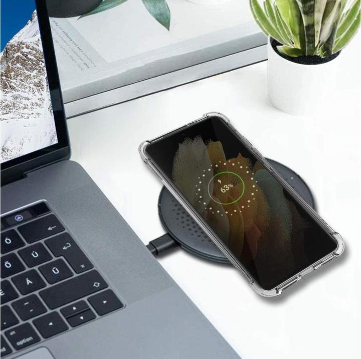 Productafbeelding Screenguard Samsung Galaxy S21 Hoesje Kristal Zachte Airbag Bumper (Samsung Galaxy S21)