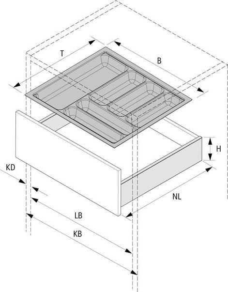 Image du produit Hettich Casiers pour couverts OrgaTray 740