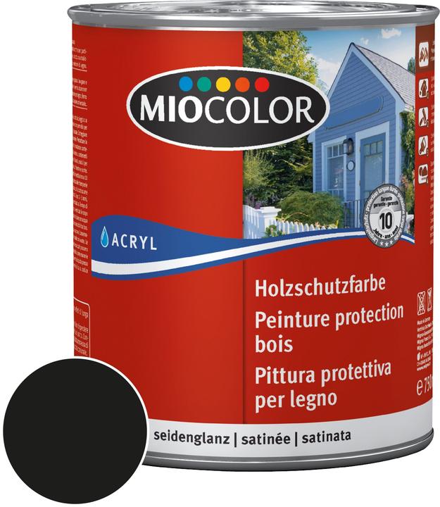 Miocolor Holzschutzfarbe (Schwarz, 0.75 l)