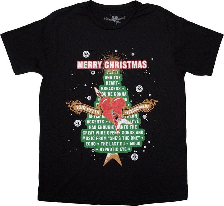 Actual product image Tom Petty & The Heartbreakers Unisex Adult Merry Christmas T-Shirt (M)