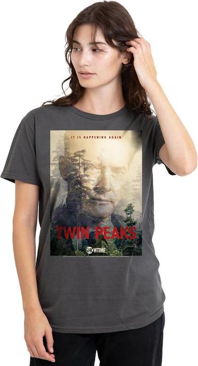 Actual product image Twin Peaks Unisex Adult Dale Cooper Poster T-Shirt (XL)