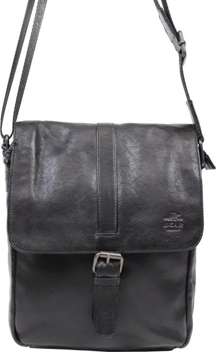 Produktbild Bear Rock Bären Design Baggio Leder Umhängetasche - schwarz