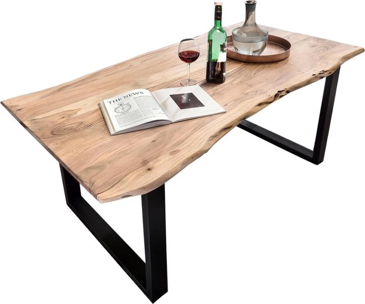 SIT Möbel Massivholztisch Ux3.6 Akazie natur-antikschwarz (200 x 76 x 100 cm)