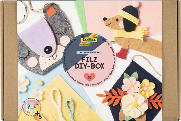 Actual product image Folia Felt DIY Box Rainbow Edition, 36 pieces