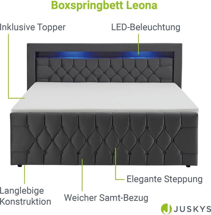 Produktbild Juskys Boxspringbett Leona (140 x 200 cm)