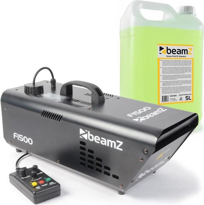 BeamZ Rauchmaschine - F1500 Fazer 1500W mit Timer und 5L Rauchflüssigkeit