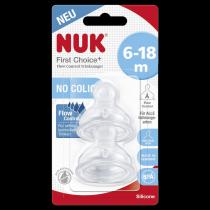 Immagine prodotto NUK Tettarella in silicone First Choice+ Flow Control, a prova di perdite, 6-18 mesi, senza BPA, 2