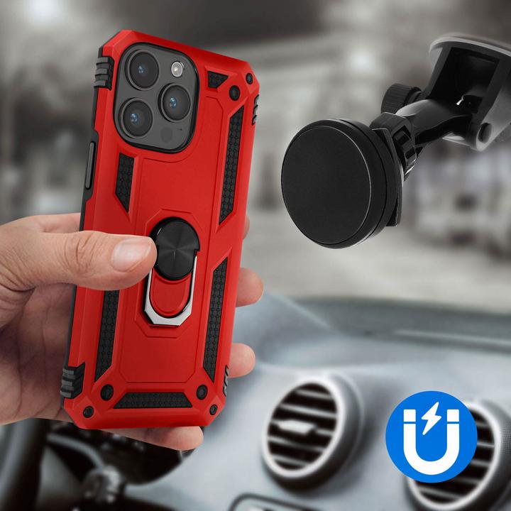 Actual product image Avizar Shockproof Mobile Phone Case with Ring Series (Apple iPhone 15 Pro Max)
