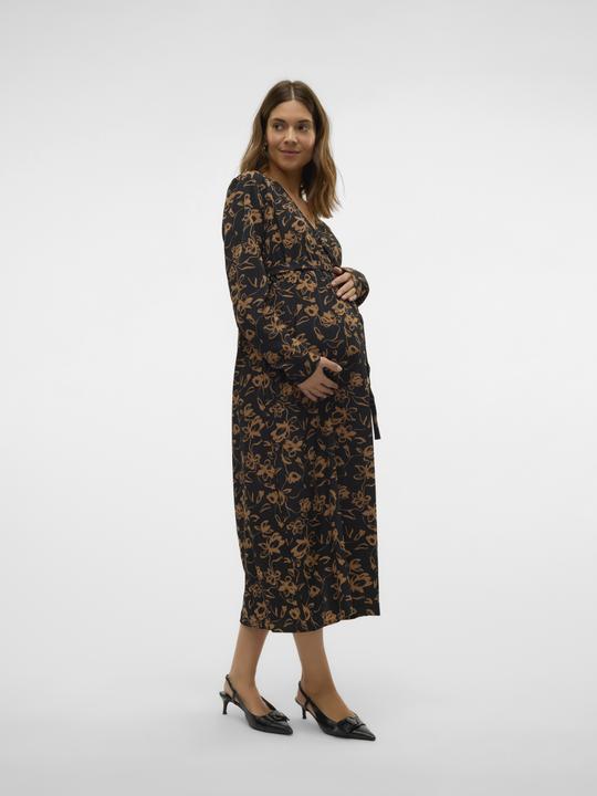 Image du produit Mamalicious Coupe normale Col en V Manches étroites Robe midi (L)