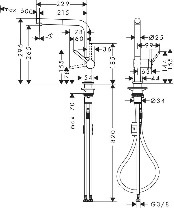 Actual product image hansgrohe HG Einhebel-Spültischmischer 240 TALIS M Ausziehauslauf mattschwarz