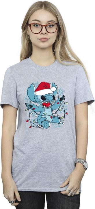 Disney Lilo And Stitch Christmas Lights Sketch TShirt (3XL)