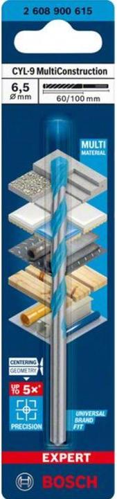 Actual product image Bosch Professional Zubehör Expert CYL-9 MultiConstruction drill, 6.5 x 60 x100 mm, d 5.5 mm (6.5 millimetres)