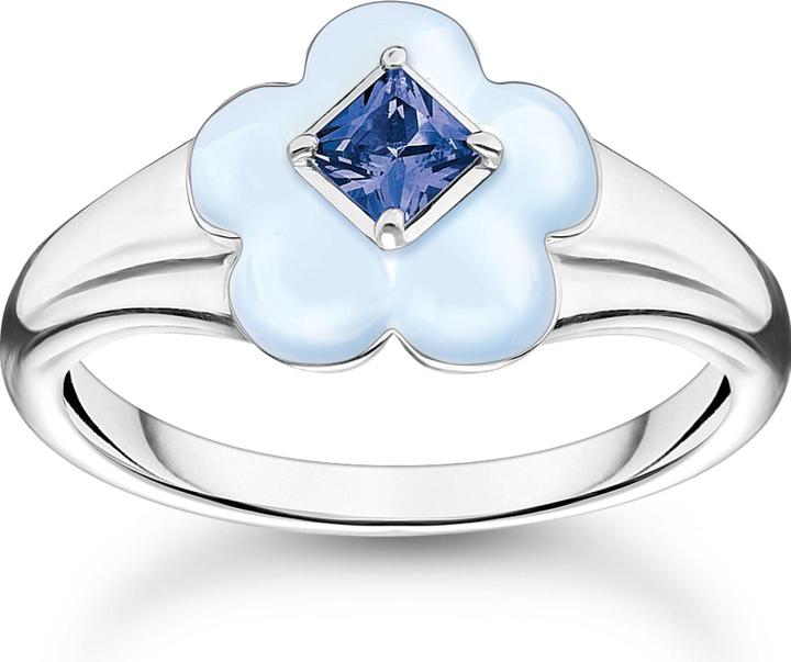 Image du produit Thomas Sabo Bague fleur avec pierre bleue argent (54, Argent 925)