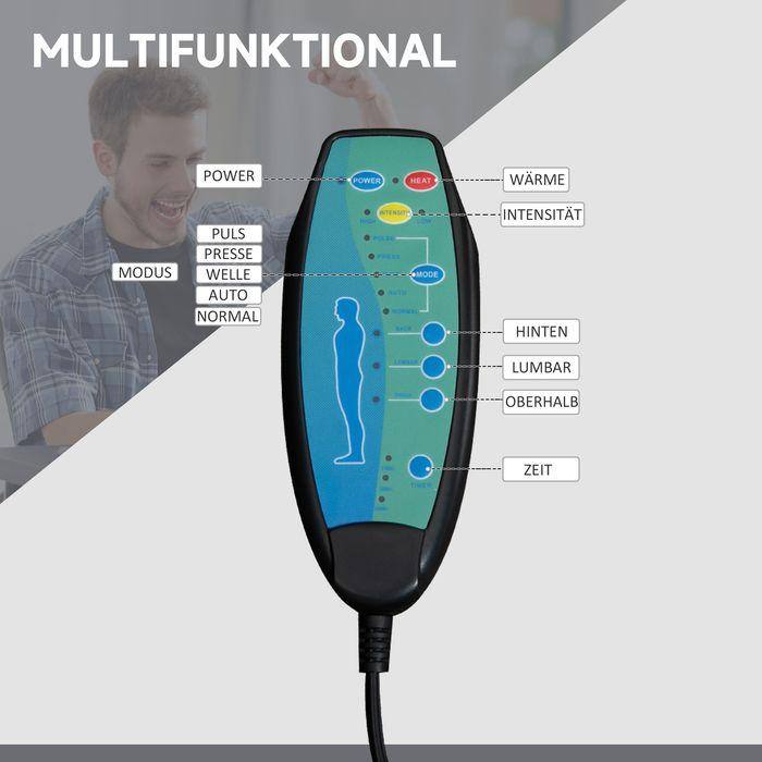 Produktbild Swisshandel24 Bürostuhl mit Massage- und Wärmefunktion, ergonomisch, 6 Massagepunkte, Fussstütze, Polyester, Grau
