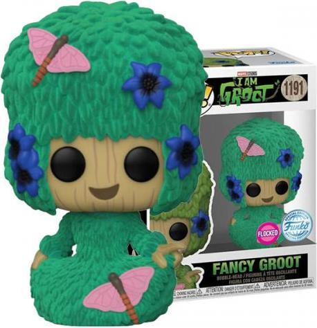 Produktbild Funko Pop! Marvel: I Am Groot - Fancy Groot (Flocked) (Special Edition) #1191 Bobble-Head Vinyl Figu