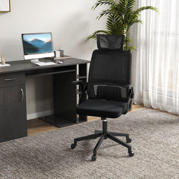 Produktbild Swisshandel24 Vinsetto Bürostuhl ergonomisch, mit Kopfstütze, Armlehnen, Wippfunktion