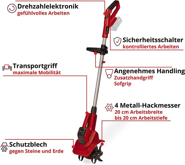 Actual product image Einhell 18 V Battery Ground Hoe GE-CR 18/20 Li E Power X-Change