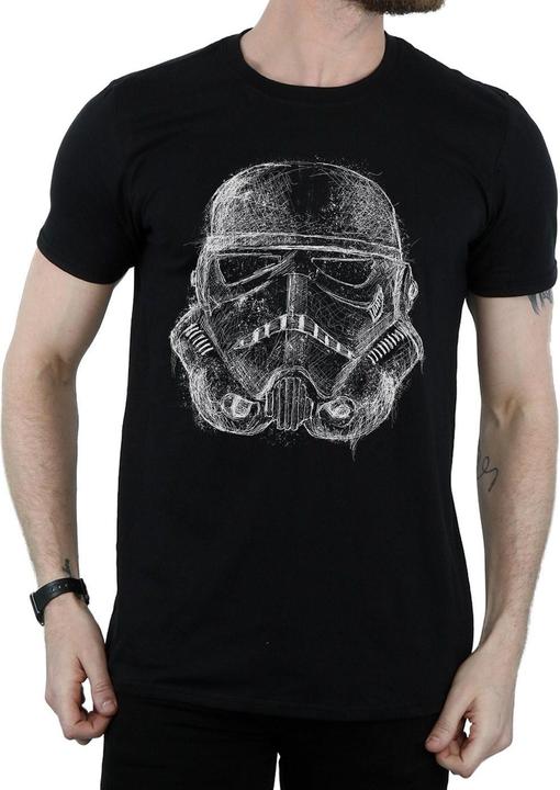 Actual product image Star Wars Mens Stormtrooper Scribble Helmet T-Shirt (M)
