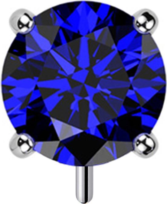 Immagine prodotto Star Piercing Frontale spesso in argento senza fili con cristalli blu scuro (senza ottone, Titanio G23)