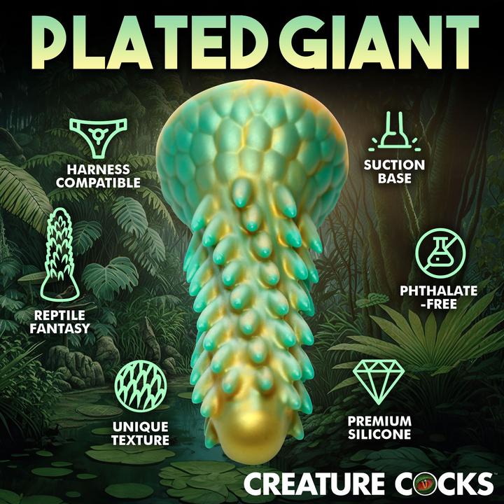 Actual product image Creature Cocks Stegosaurus - Spiky Reptile Silicone Dildo