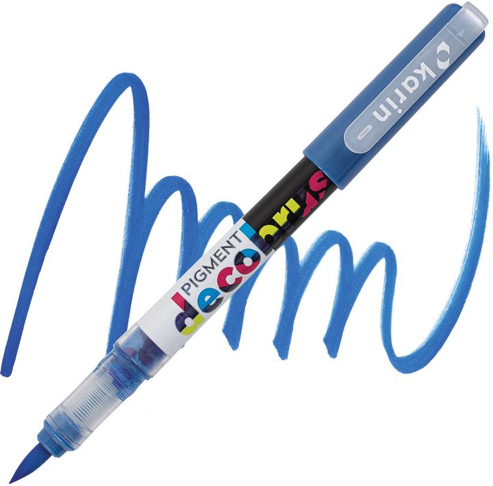 Actual product image Karin PIGMENT DECO BRUSH - Brush Marker (indigo blue 072U, 4 x)