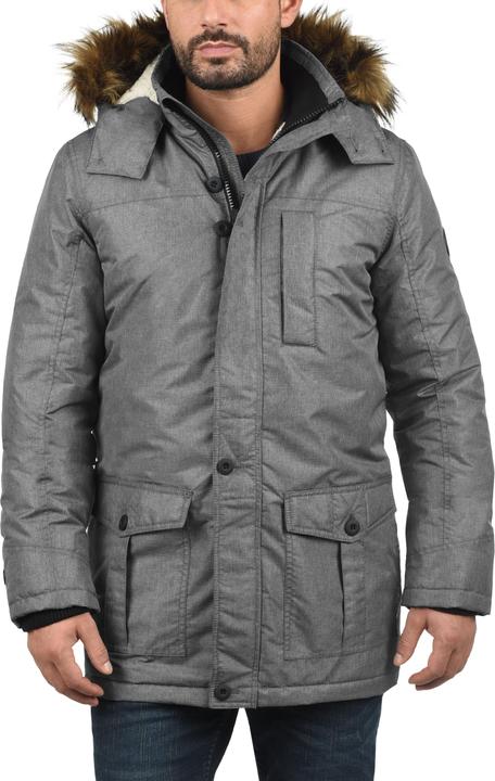 Actual product image Solid Octavus Men's Parka Outdoor Jacket Winter Coat With Teddy Fleece And Fur Hood With Hood (S)