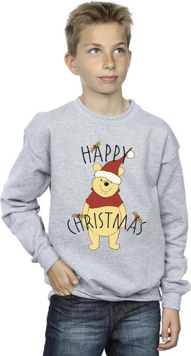 Actual product image Disney Boys Winnie The Pooh Happy Christmas Holly Sweatshirt (152, 158)
