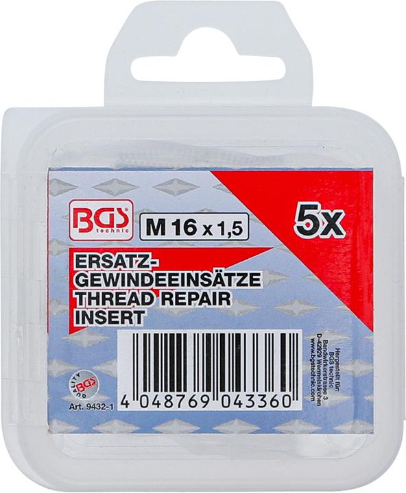 Produktbild BGS Ersatz-Gewindeeinsätze M16 x 1,5 mm 5-tlg.