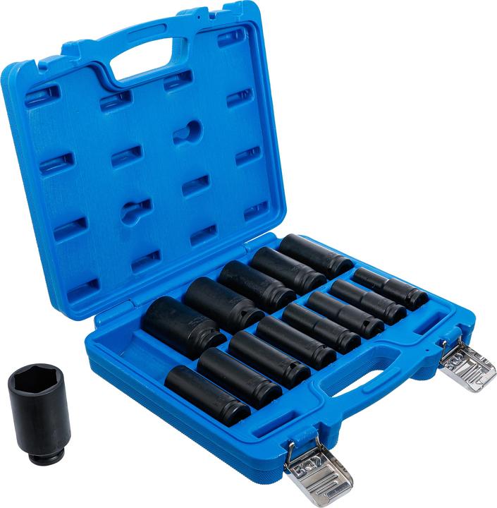 BGS Impact Socket Set, Hexagon | 12.5 mm (1/2") Drive | 10 - 32 mm | 14 pcs. (1/2")