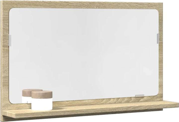 Produktbild VidaXL Badspiegel Wandspiegel Badezimmerspiegel Spiegel mit Ablage Sonoma-Eiche (60 x 37 cm)