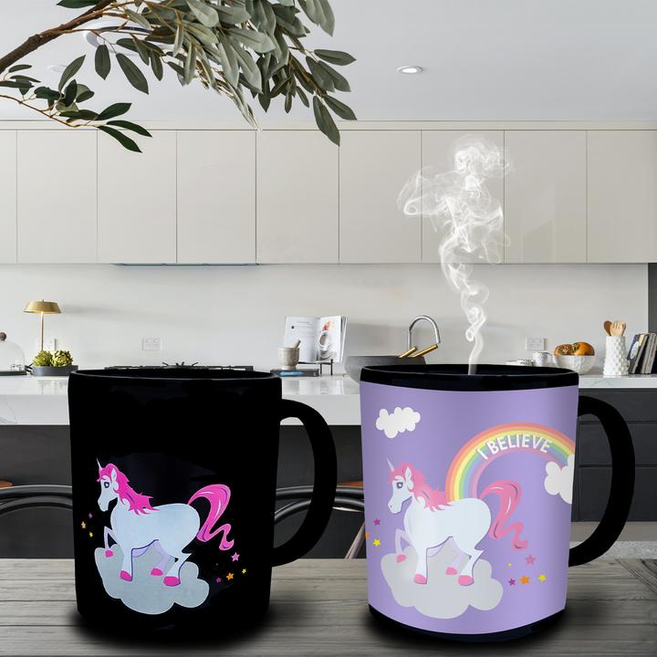 Image du produit Thumbs Up Mad Monkey Tasse "Licorne" changement de couleur 300ml noir (300 ml, 1 x)