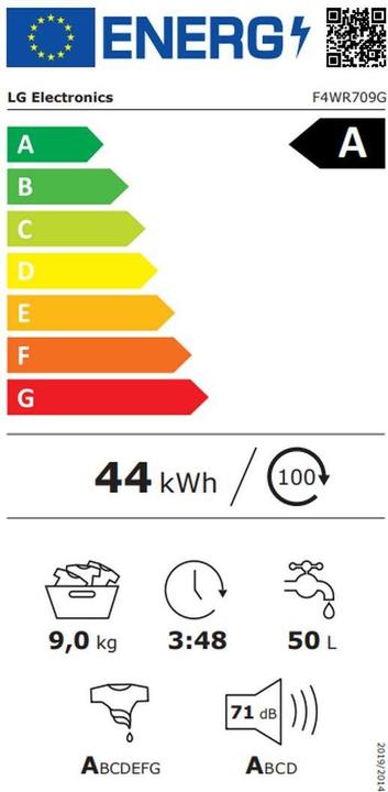 Etichetta energetica LG F4WR709G (9 kg, A sinistra)