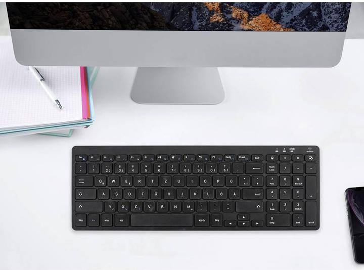 Image du produit Renkforce RF-5799536 Clavier sans fil Français, QWERTZ Noir (DE, Sans fil)