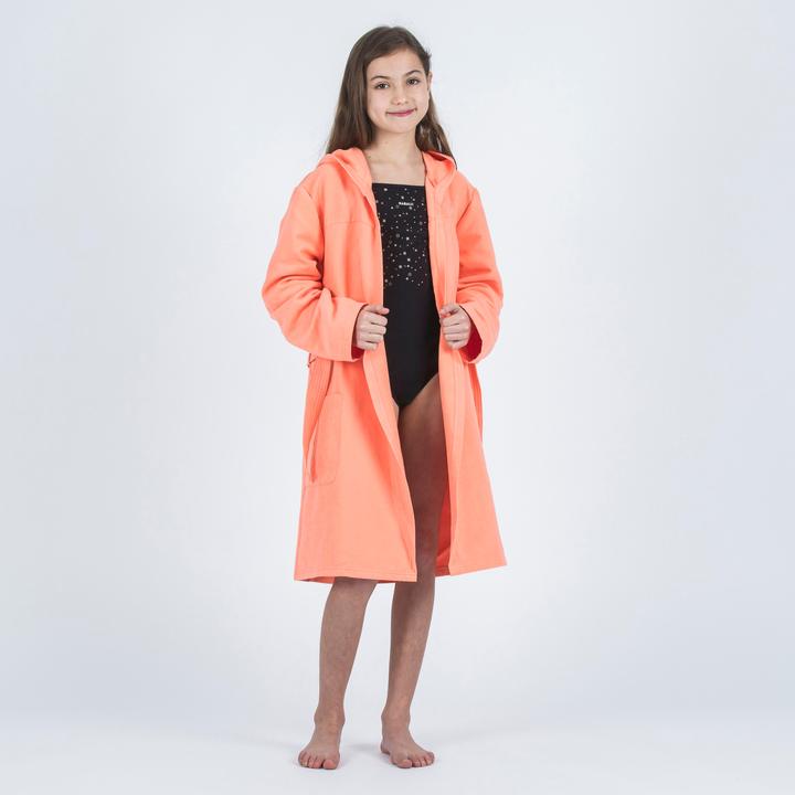 Nabaiji Children's bathrobe microfibre compact - coral