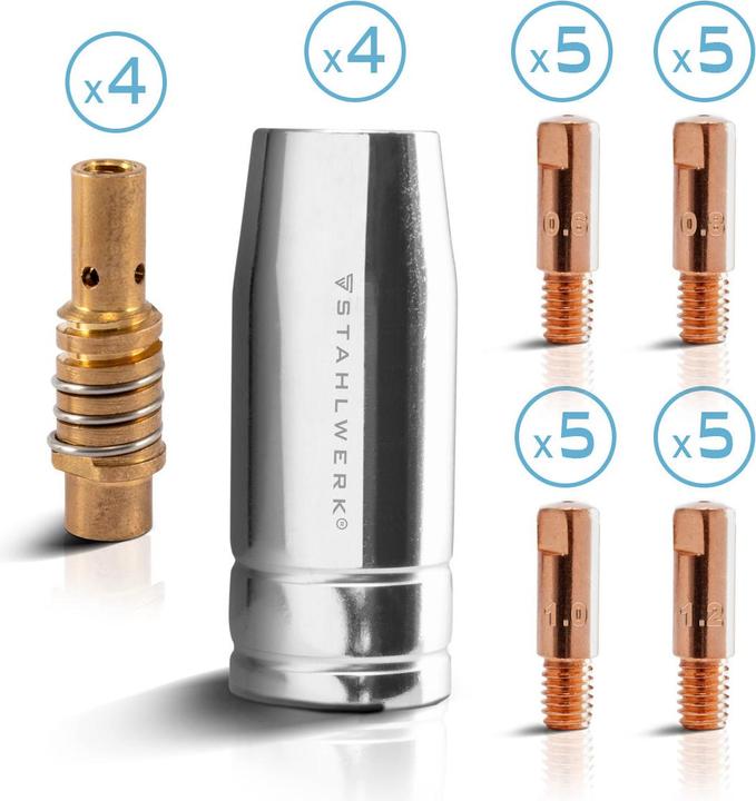 Image du produit Stahlwerk Pièces d'usure MIG MAG 28 pcs AK15/MB15 AK14/MB14 Torches de soudage