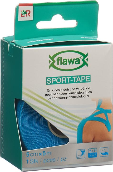Actual product image Flawa Sports tape 5cmx5m turquoise (5 m)