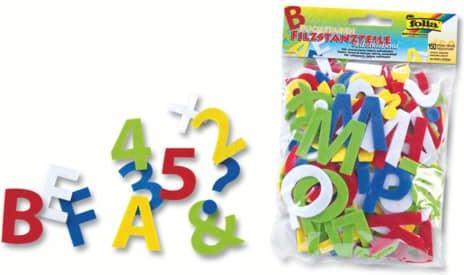 Actual product image Folia 5261 - Felt punching pieces letters, self-adhesive, 150 pieces, assorted colours, each approx. 4.5