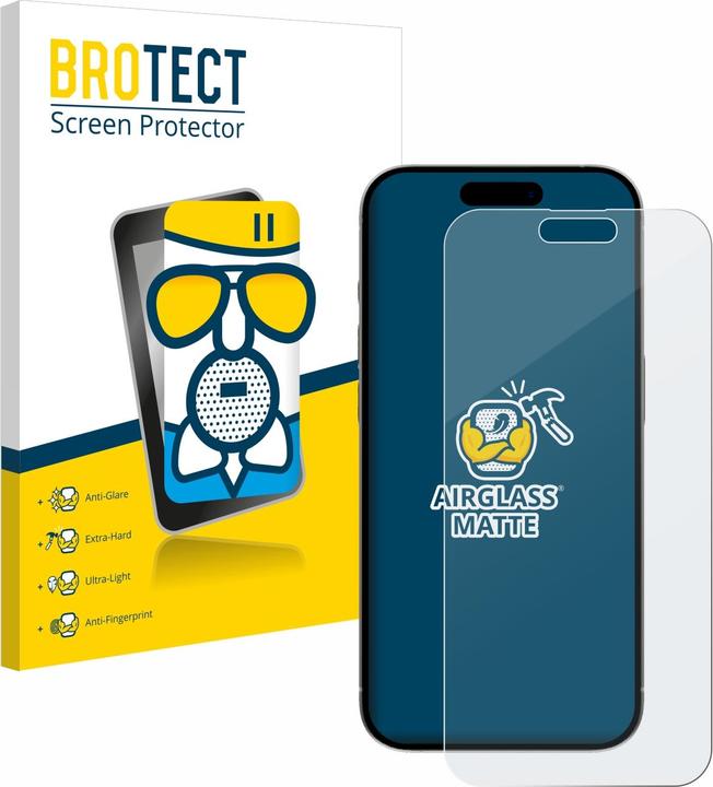 BROTECT AirGlass Verre Mat (1 Pezzo/i, Apple iPhone 15 Pro Max)