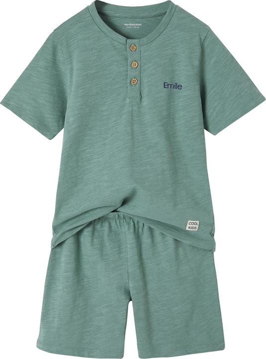 Vertbaudet Kurzer Jungen Schlafanzug aus Slub-Jersey, Oeko-Tex