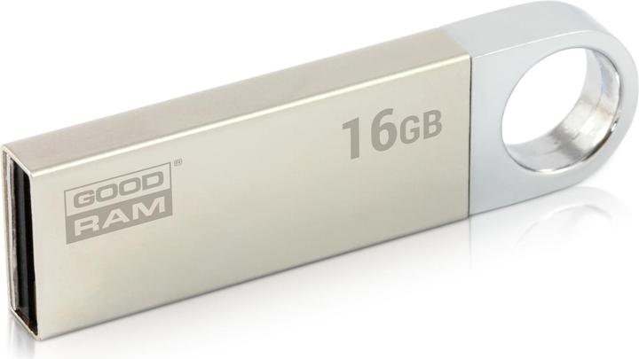 Actual product image Goodram 16GB USB 2.0 - 16 GB - USB Type-A - 2.0 - 20 MB/s - Rotating ring - Black - Silver (16 GB, USB-A, USB 2.0)