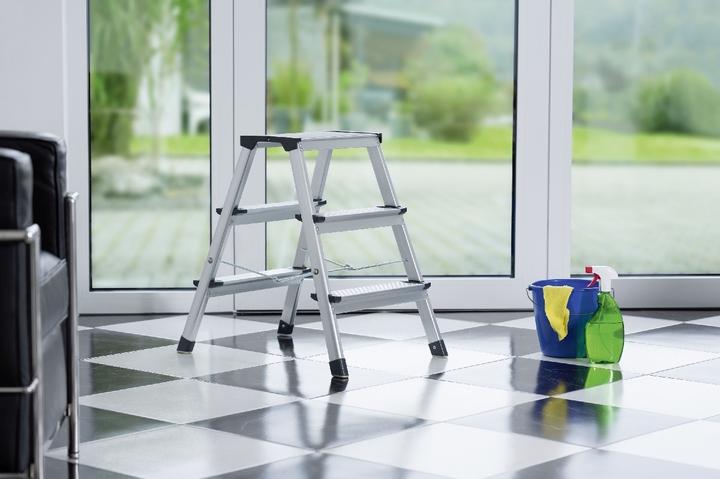 Actual product image Hailo D60 StandardLine, aluminium stepladder, 2x3 steps (Stile, 68 cm)