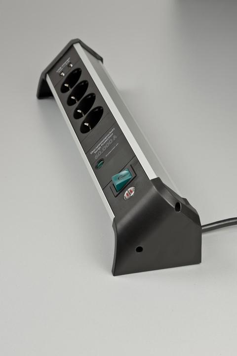Actual product image Brennenstuhl ALU-Office-Line 4gang, USB 3.1A *DE* 60kA/o.Filter - 1,8m H05VV-F3G1,5 (4 x, CEE7, 1.80 m)