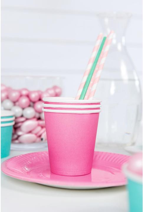 Actual product image Partydeco Light Pink Striped Straws (10 x)