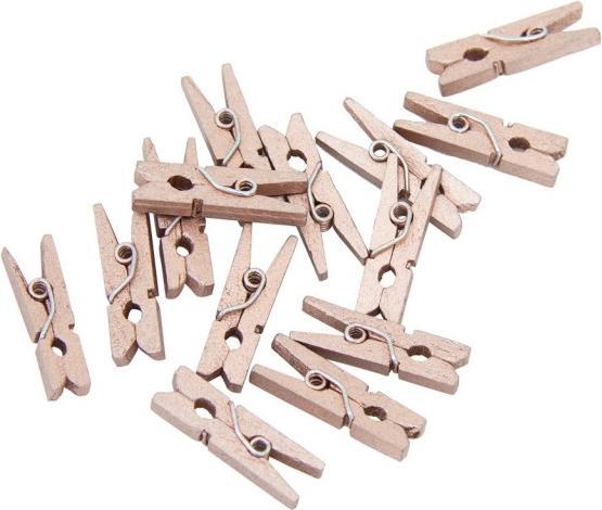 Image du produit Fiesta Mini pinces à linge en bois - or rose / bronze - 24 pièces