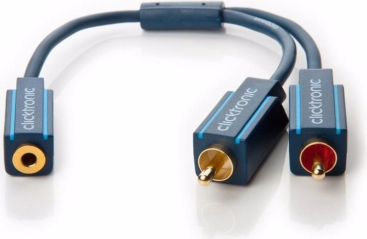Produktbild clicktronic MP3 Y-Adapter (0.10 m, 3.5mm Klinke (AUX), Cinch)