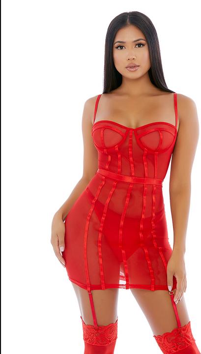 Immagine prodotto Forplay Sheer Desires Mesh Chemise Set (XL)