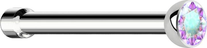 Produktbild Star Piercing Nasenstecker gerade silber mit Kristall multicolor (Chirurgenstahl 316L, ohne Messing)